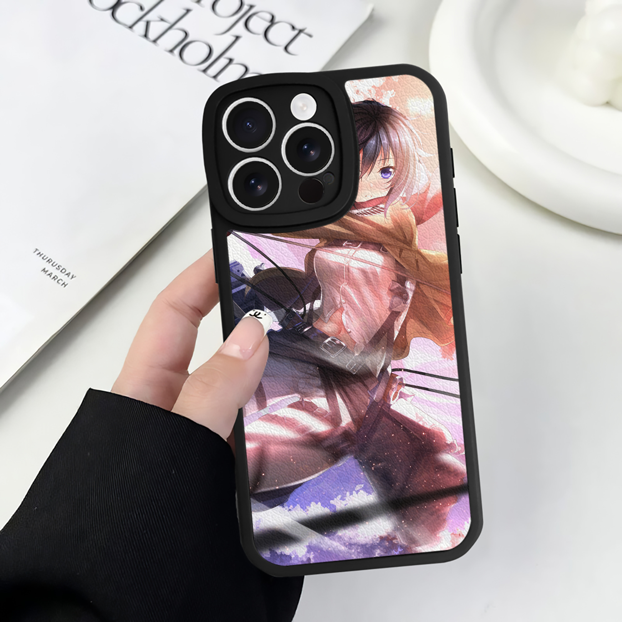 （画像用） 進撃の巨人 Attack on Titan 【iPhone 16シリーズ対応】シリコンスマホケース（レザー調） 材質：シリコン
